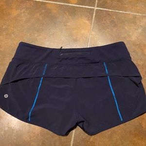 Lululemon running shorts size 8 navy blue